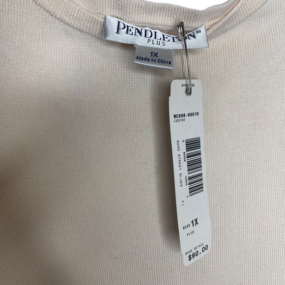 NWT Pendleton‎ Long Sleeve Shirt Cream Women SZ 1X - Picture 2 of 8